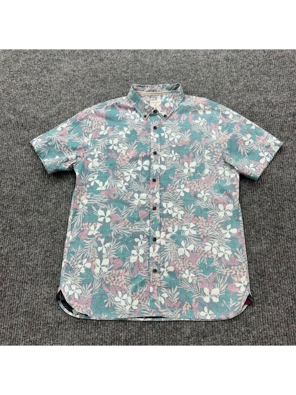 Jack O'Neill Button Up Botanical Print Short Sleeve Tropical Shirt Mens Medium